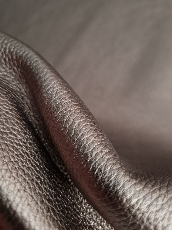Leather bovine embossed milled bronze color