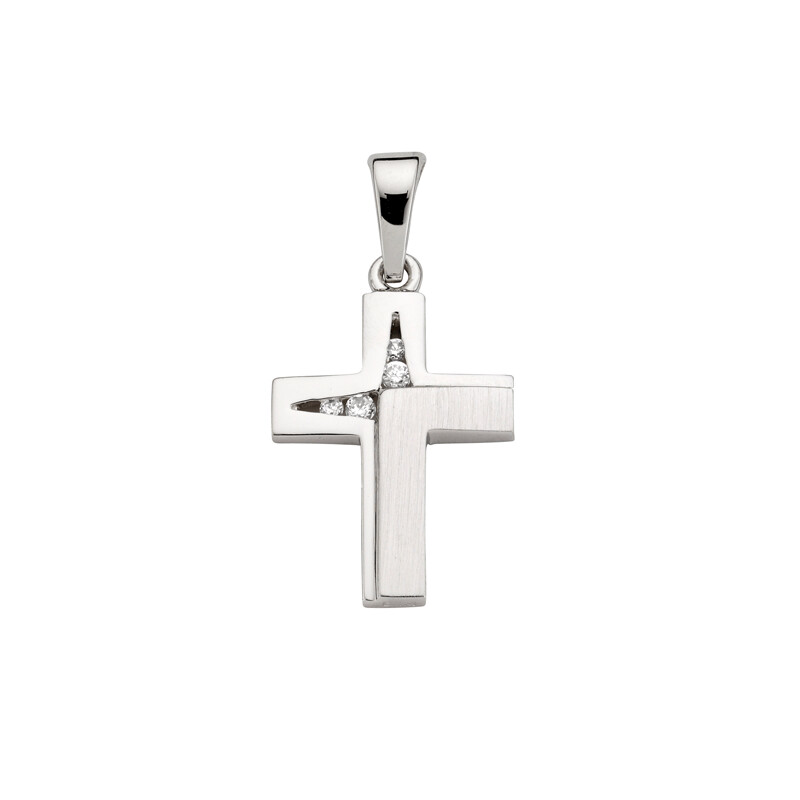 Anhänger Kreuz Silber rhodiniert