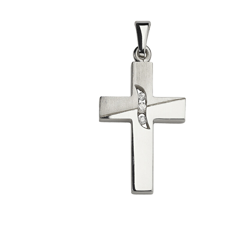 Anhänger Kreuz Silber rhodiniert
