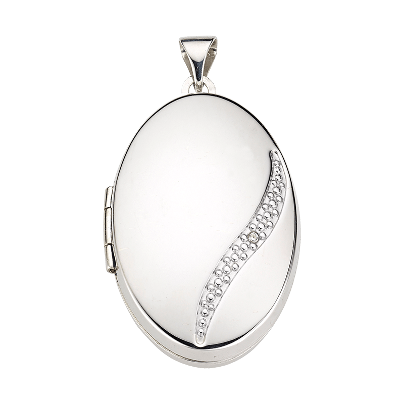 Anhänger Medaillon Silber rhodiniert