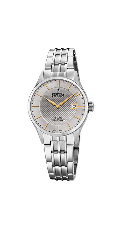 Festina Damenuhr Swiss Made Edelstahlband
