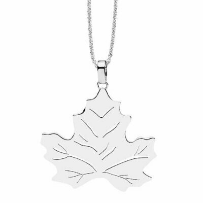 Kette mit Anhänger Ahornblatt Silber