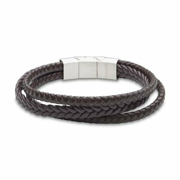 Herrenarmband Leder Edelstahl
