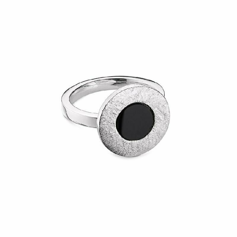 Damenring Silber mit Onyx