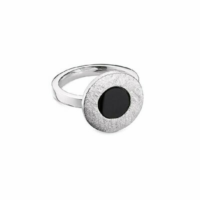Damenring Silber mit Onyx