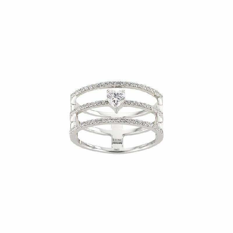 Damenring Silber mit Zirkonia