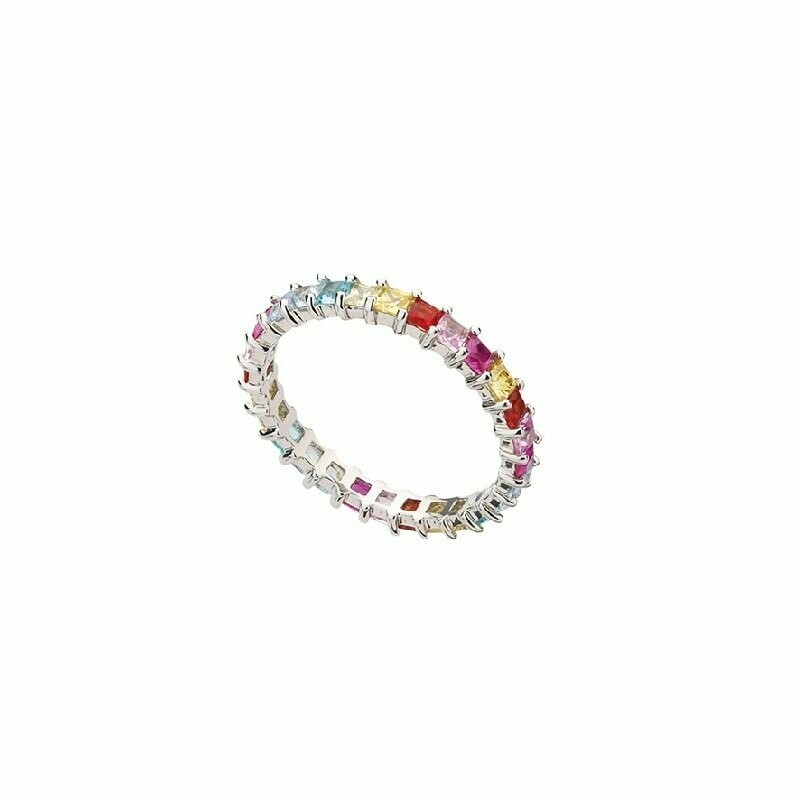 Damenring Silber multicolor