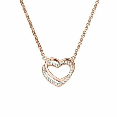 Silber Collier mit Herz rosé Silber Collier mit Herz rosé