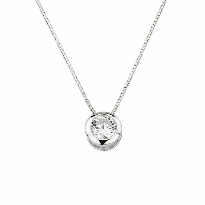 Silber Collier mit Zirkonia