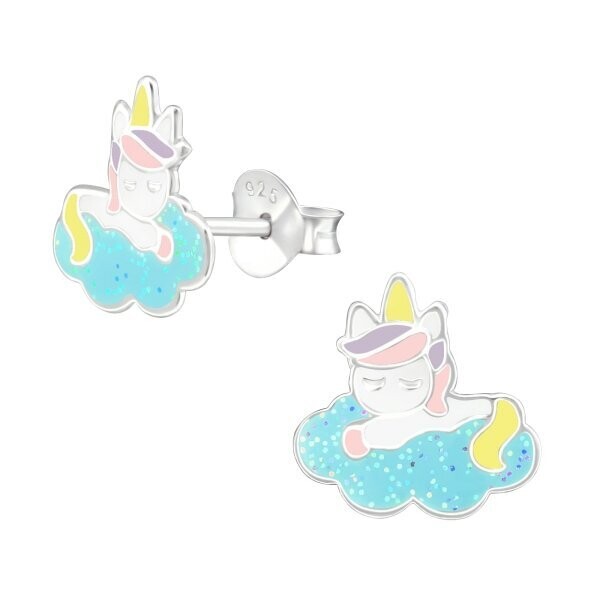 Janusch Ohrstecker Einhorn auf Wolke 925 Silber e-coated