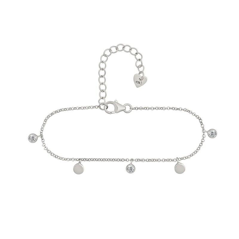 cai Armband 925/- Sterling Silber rhodiniert Anhänger rund Zirkonia