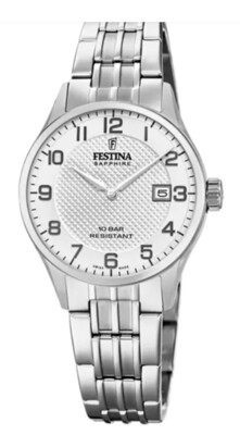 Festina Damenuhr Swiss Made Edelstahlband
