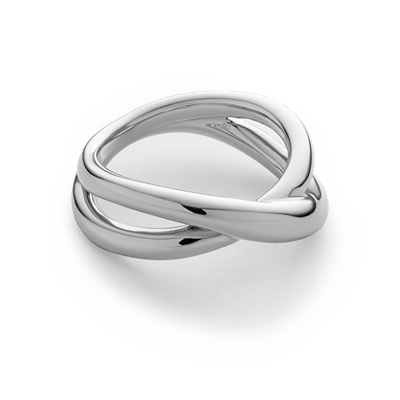 Paul Hewitt Waves Twisted Ring Sterling Silber - Rhodium plattiert - 54