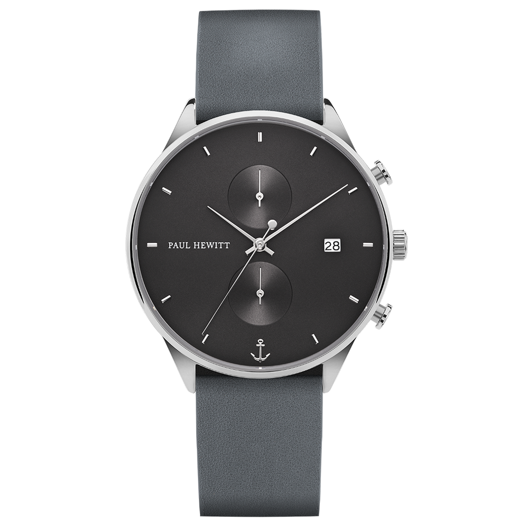 Uhr Chrono Silber Grau 42mm Paul Hewitt