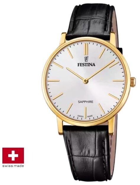 Festina Herrenuhr Swiss Made Lederband
