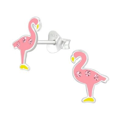 Ohrstecker Flamingo rosa glitzer 925 Silber