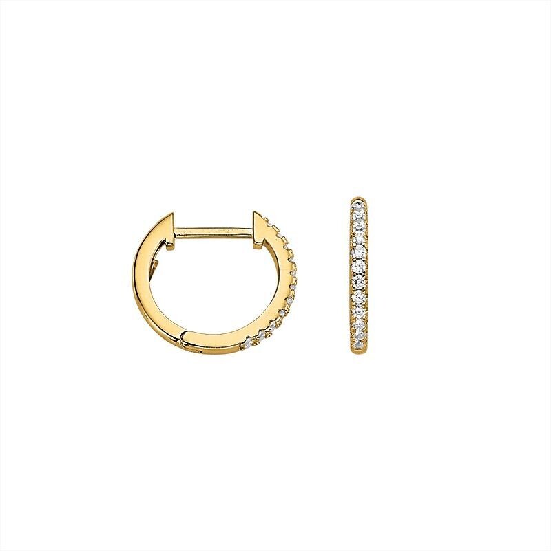 Creolen Silber 15 mm gelb vergoldet