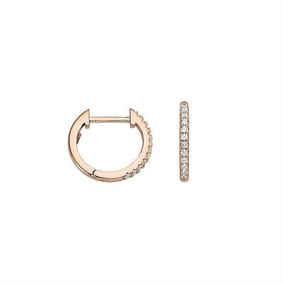 Creolen Silber 15 mm  rosé vergoldet