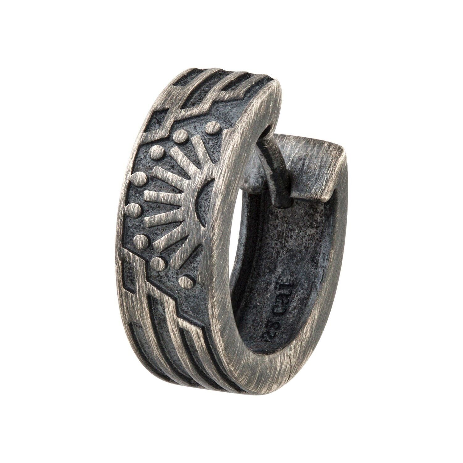 Single Creole 925/- Sterling Silber oxidiert