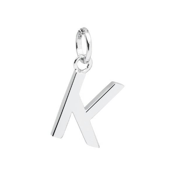 Halskette mit Anhänger Silber Buchstabe K