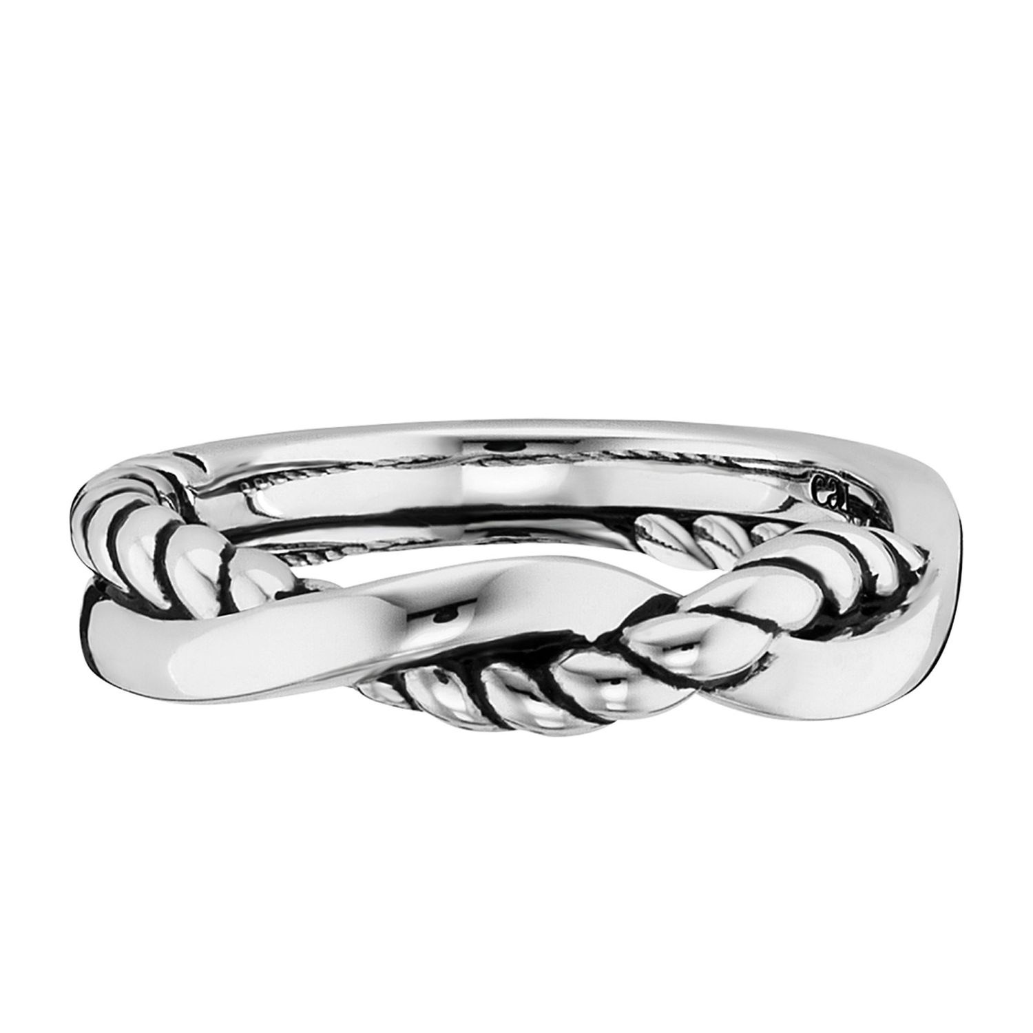 cai men Ring 925/- Sterling Silber rhodiniert ohne Stein