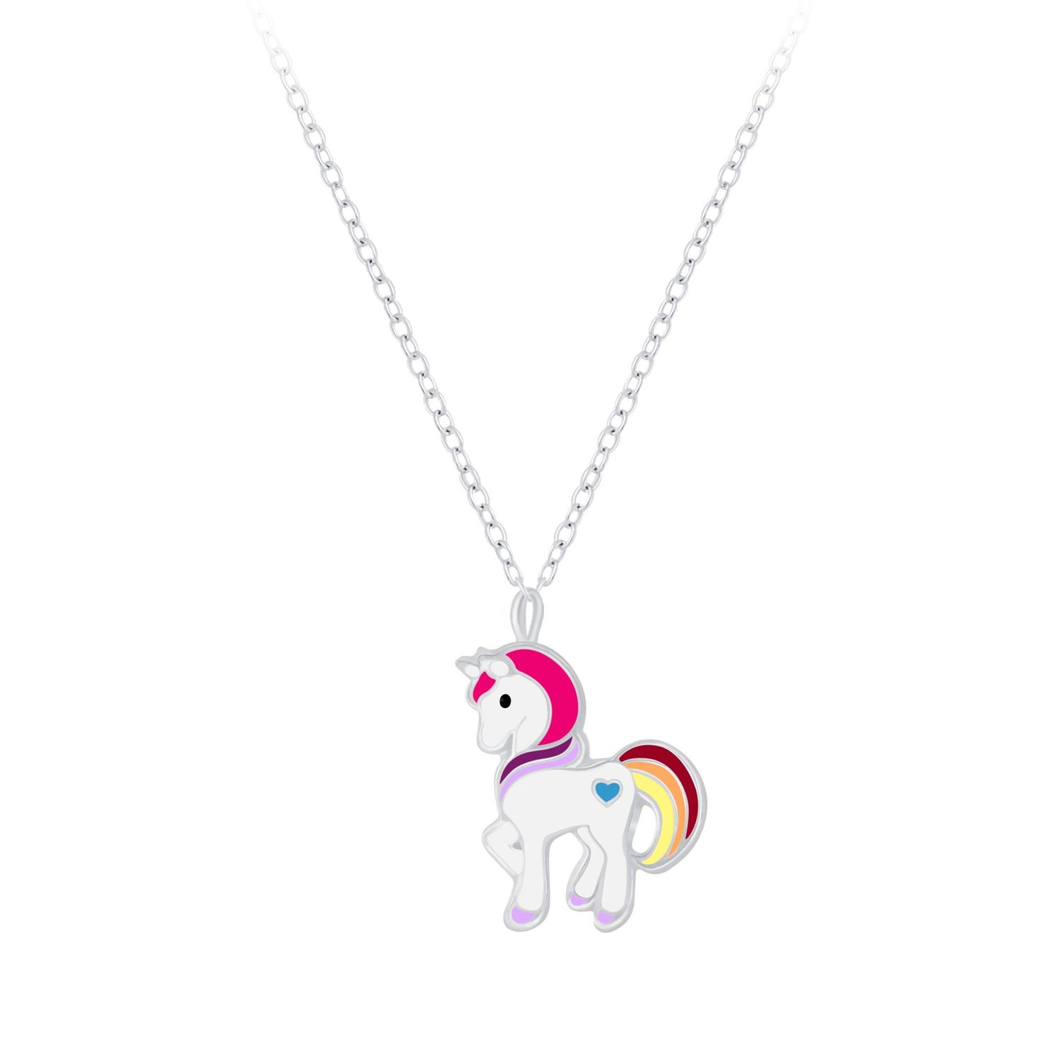 Janusch Kette Einhorn bunt 925 Silber