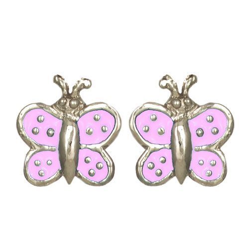 Janusch Ohrstecker Schmetterling rosa 925 Silber