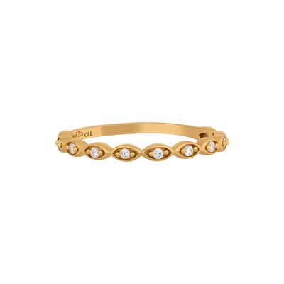 cai Ring 925/- Sterling Silber vergoldet Zirkonia Stacking