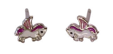 Creolen Silber 925 rhodiniert Einhorn