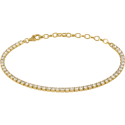 Jacques Lemans Tennis Armband Sterlingsilber vergoldet mit Topasen