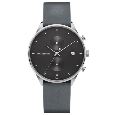 Uhr Chrono Silber Grau 42mm Paul Hewitt