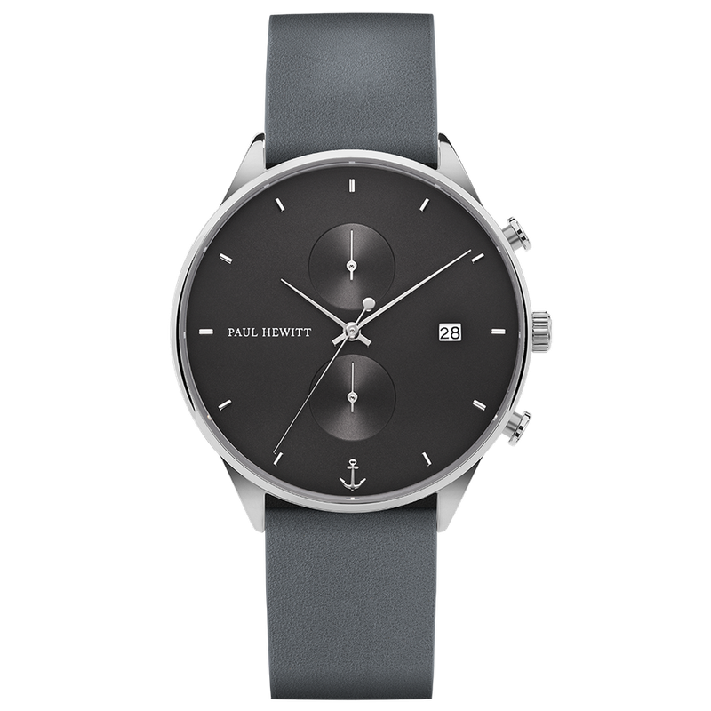 Uhr Chrono Silber Grau 42mm Paul Hewitt