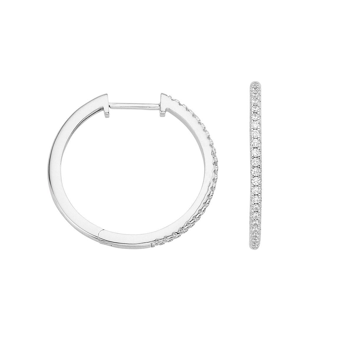 Creolen Silber 25 mm rhodiniert