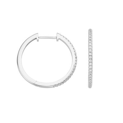 Creolen Silber 25 mm  rhodiniert