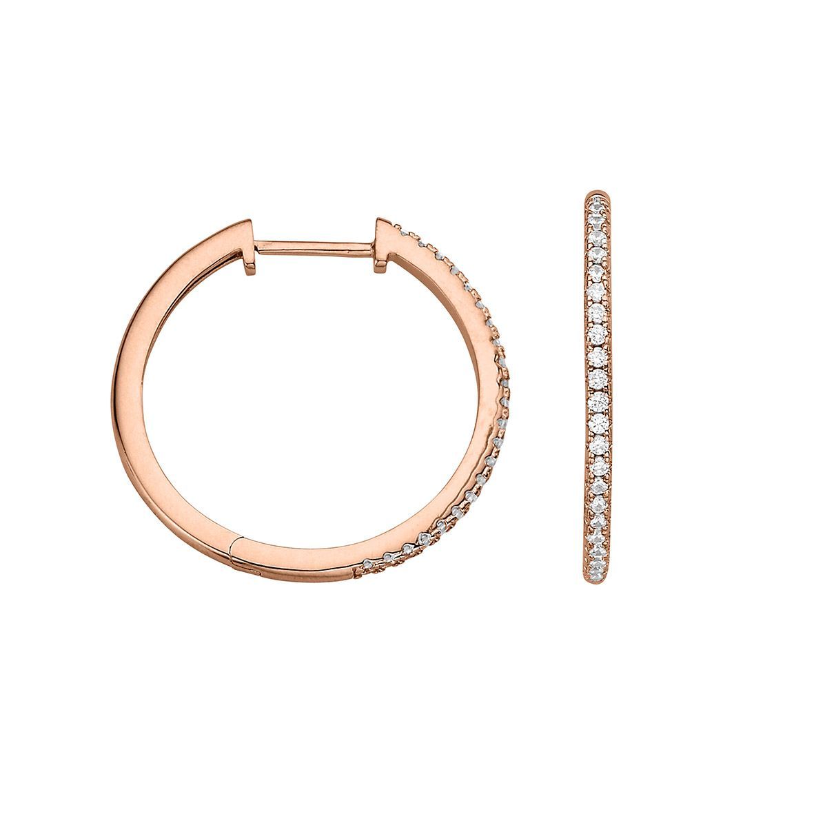 Creolen Silber 25 mm  rosé vergoldet
