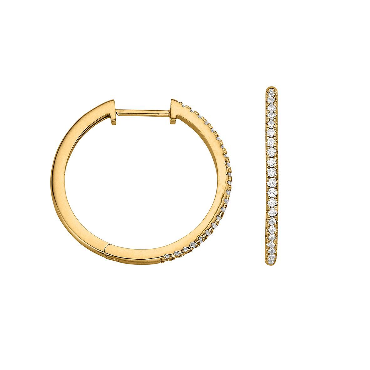 Creolen Silber 25 mm gelb vergoldet