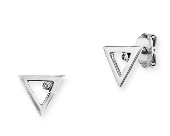 cai Ohrstecker 925/- Sterling Silber rhodiniert 0,7cm Zirkonia