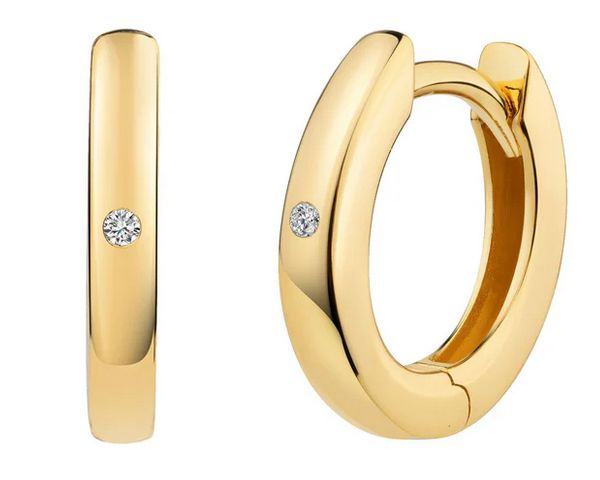 cai Klappcreolen 925/- Sterling Silber vergoldet 1,1cm Zirkonia cai Klappcreolen 925/- Sterling Silber vergoldet 1,1cm Zirkonia