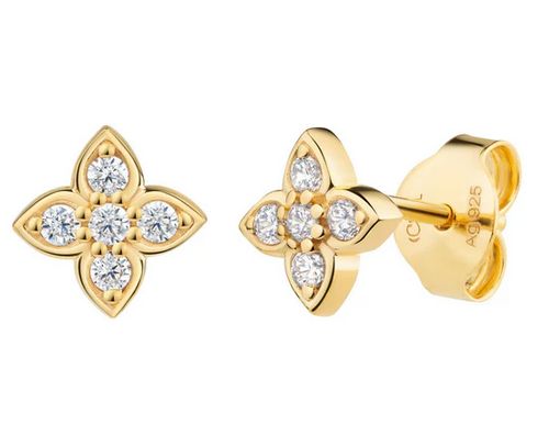 cai Ohrstecker 925/- Sterling Silber rhodiniert 0,7cm Zirkonia