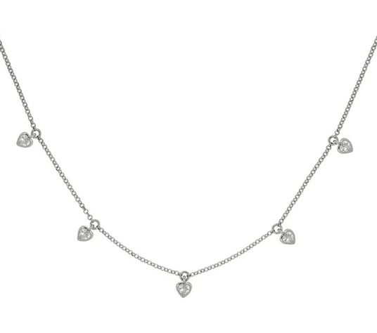 cai Halskette Ankerkette 925/- Sterling Silber rhodiniert 45cm Zirkonia