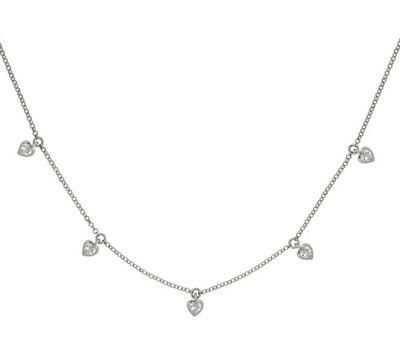 cai Halskette Ankerkette 925/- Sterling Silber rhodiniert 45cm Zirkonia