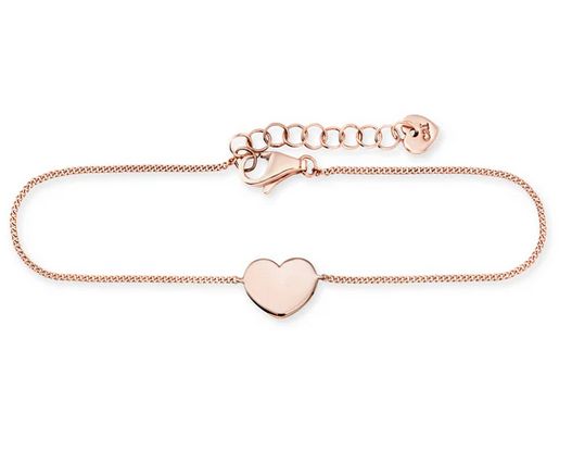 cai Armband Flachpanzerkette 925/- Sterling Silber rotvergoldet 19,0cm ohne Stein