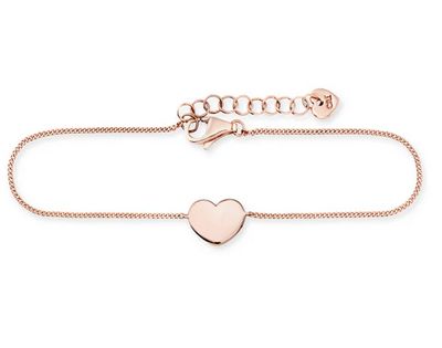 cai Armband Flachpanzerkette 925/- Sterling Silber rotvergoldet 19,0cm ohne Stein