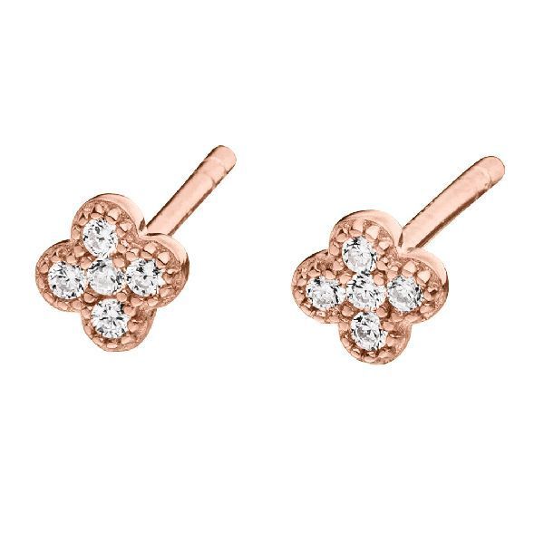 Ohrstecker Silber rosé vergoldet Zirkonia