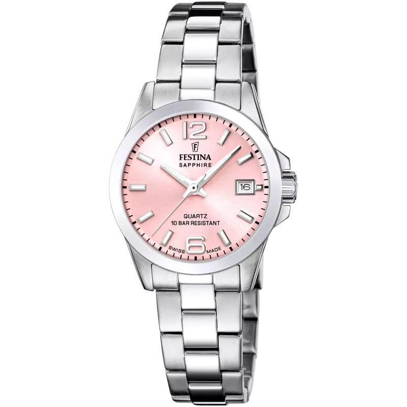 Festina Damenuhr Swiss Made Edelstahlband Festina Damenuhr Swiss Made Edelstahlband