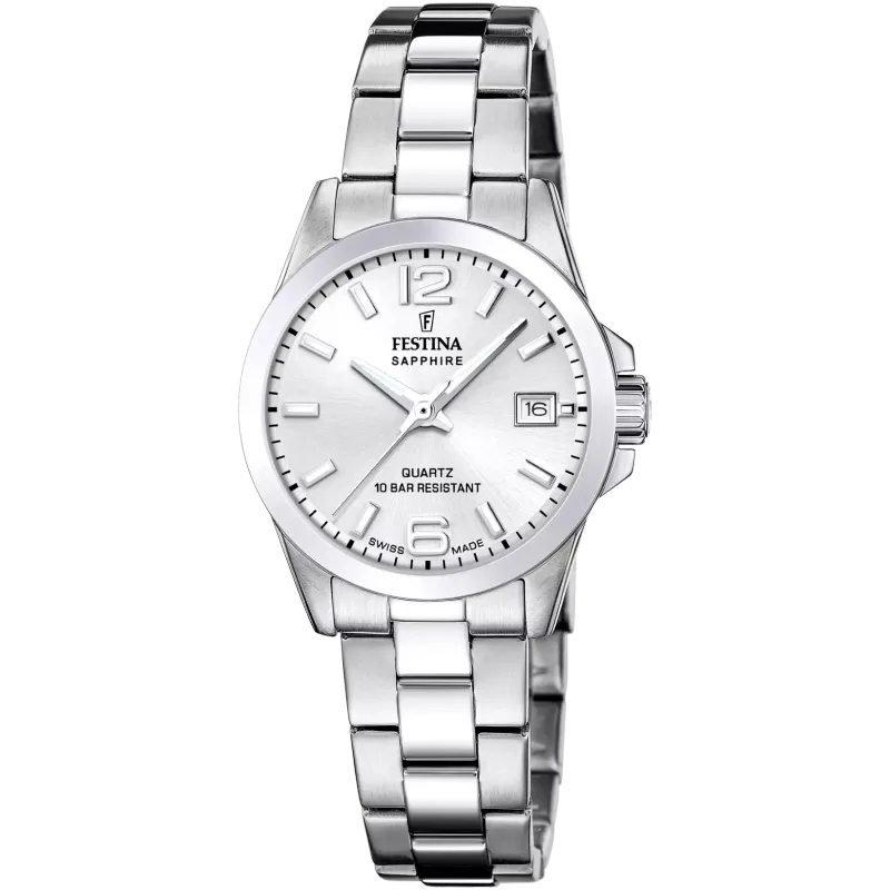 Festina Damenuhr Swiss Made Edelstahlband Festina Damenuhr Swiss Made Edelstahlband