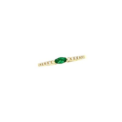 Damenring Gelbgold 585/- Brillant Smaragd