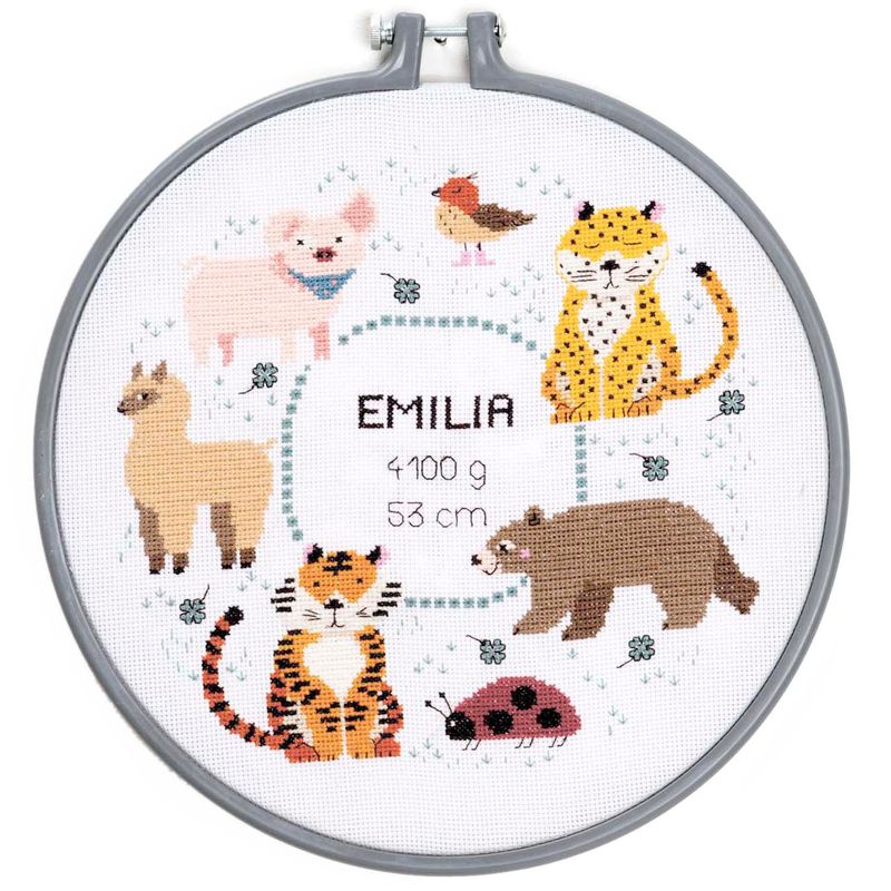 Rico Design Stickpackung Geburtsbild Tiere Rico Design Stickpackung Geburtsbild Tiere
