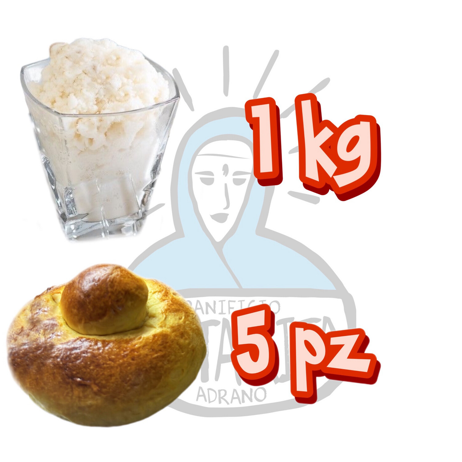 Kit 1kg di Granita MANDORLA + 5 BRIOCHE 