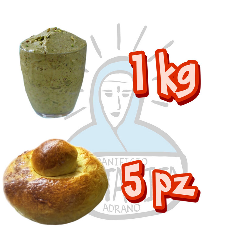 Kit 1kg di Granita al PISTACCHIO + 5 BRIOCHE 